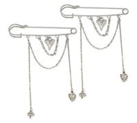 Muteitt 2 Spille Balia con Catene Pendenti, Ciondoli a Forma di Cuore, Decorative, Punk, Gotiche, per Collare, Maglione, Abito, Gonna, Cravatta, Pantaloni.