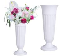 Muteitt 2 Vasi a Cono per Cimitero, a Cono per Lapide Tombale, Porta Fiori Artificiali, Contenitore per Fiori Prato