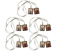 Muteitt 5 Pezzi Collana Scapolare Cattolico Escapularios Catolicos Sacro Gesù Scapolare Cattolico Regali per Uomini Donne Cristiane Prima Comunione Cresima