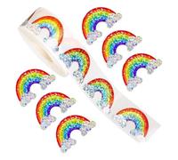 Muteitt 500 Pezzi Adesivi Arcobaleno Glitterati, Adesivi Arcobaleno Autoadesivi, Buste Decorative per Le Feste, Sigilli, Etichette, Decalcomanie per Inviti, Biglietti D'auguri, Regali