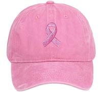 Muteitt Cappello per Sensibilizzazione sul Cancro Seno, Berretto Baseball con Nastro Rosa, Berretto Baseball Regolabile Ricamato, Regalo per Donne E Ragazze Contro Il Cancro Seno