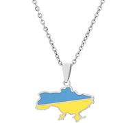 Muteitt Collana con Ciondolo Mappa Ucraina, Collana di Gioielli Ucraini per Donne E Ragazze, Collana di Gioielli alla Moda Unici Hiphop