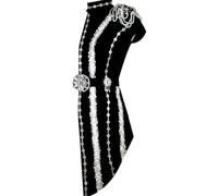 Muteitt Costume Palcoscenico Patchwork, Costume Dj Personalizzato su Un Lato, Abiti Ballo con Colletto a Catena di Perle, Abiti Ballo per Spettacoli di Festa