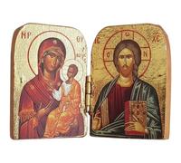 Muteitt Dittico di Icone Cattoliche Ortodosse di Cristo Maestro E Madonna col Bambino della Vergine di Kazan, Dono Religioso per Donne E Uomini
