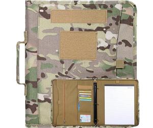 Muteitt Raccoglitore Ad Anelli Impermeabile per Blocco Note, Raccoglitore Ad Anelli Militare con Organizer per Portafoglio con Cerniera per Documenti A4, Raccoglitore Tattico per Notebook