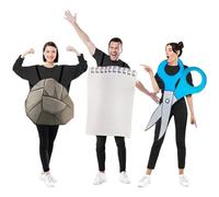 Muteitt Set di 3 Costumi di Forbici di Carta Sasso, Abiti Cosplay per Feste di Carnevale di Halloween, Divertenti Costumi di Gruppo per Adulti, Oggetti di Scena Comici