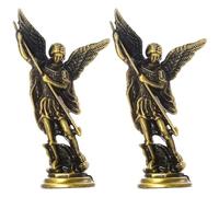 Muteitt Statua di San Michele Michele Arcangelo San Michele Arcangelo sconfitto Satana Figurine Scultura Religiosa da Collezione Figurine cattoliche