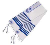 Muteitt Tallit Ebraico Katan Israele Scialle Preghiera con Corde Tzitzit Tallit Tradizionale Israeliano con Benedizione sul Collo per Uomo