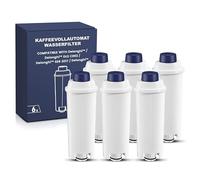 Mutital 6 Filtri Acqua per Macchine Caffè De'Longhi | Compatibili con De'Longhi ECAM, Dinamica, Magnifica, ETAM ed ESAM. Filtri acqua di ricambio.ricambio per DLSC002,SER3017