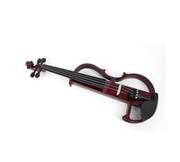Muto Elettrico In Legno Massello Per Violino 4/4 A Grandezza Naturale Con Custodia Per Cavi E Raccordi Per Cuffie (Color : Crimson)