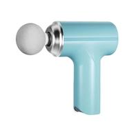 Muto Pistola for massaggi in plastica con 4 testine massaggianti, massaggiatore a percussione compatto, massaggiatore muscolare elettrico a percussione portatile compatto(Blauw)