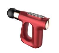 Muto Pistola for massaggi in plastica con 4 testine massaggianti, potenti massaggiatori portatili con calore for percussioni su corpo, gambe, spalle e schiena. compatto(Rot)