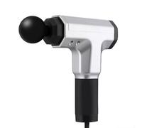 Muto Pistola for massaggio in plastica con 2 velocità e 4 testine massaggianti, potente e silenzioso, motore brushless silenzioso. compatto(Silver)