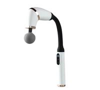 Muto Pistola for massaggio in plastica con 4 testine massaggianti, massaggiatore elettrico a percussione for tutto il corpo, portatile, for uso domestico e in ufficio. compatto(Wit)