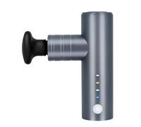Muto Pistola for massaggio in plastica con 4 velocità e 4 testine massaggianti, massaggiatore portatile for tessuti profondi ricaricabile con custodia for il trasporto compatto(Grey)