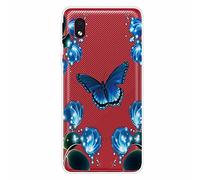 MUTOUREN Cover per Samsung Galaxy A01 Core Custodia in Silicone TPU Trasparenti Ultra Sottile Antigraffio Antiurto Protettivo Case con Pellicola Proteggi Schermo, Bella Farfalla