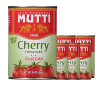 Mutti Pomodori ciliegini (Ciliegini), 14 once, confezione da 6, marca italiana di pomodori, gusto fresco per cucinare, pomodori in scatola, vegani e senza glutine, senza additivi o conservanti
