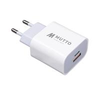MUTTO Caricatore USB C, 20 W, presa caricatore rapido tipo C + USB A, presa USB C, blocco di alimentazione a doppia porta, compatibile con iPhone 16 15 14 13 12 11, Samsung, Xiaomi, iPad, tablet e
