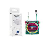 MUTTO Confezione di caricabatterie USB C, adattatore di alimentazione USB C da 10 W, spina di ricarica rapida con tipo C e A + cavo dati USB-Lightning filo Spring