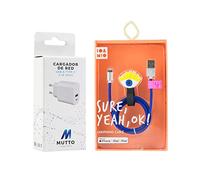 MUTTO Confezione di caricabatterie USB C, adattatore di alimentazione USB C da 10 W, spina di ricarica rapida con tipo C e A + cavo dati USB- Lightning Oh Yeah