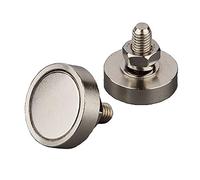 MUTUACTOR - 2 magneti rotondi in neodimio super potenti, con perno filettato maschio M8 e forza magnetica verticale, 45 kg