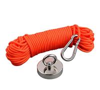 Mutuactor N52 Super potente attrazione magnetica forza 150Kg, diametro 60mm 14.8mm di spessore con corda resistente da 20 m,er la pesca con magnete e salvataggio nel fiume