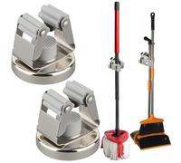 MUTUACTOR Supporti magnetici per scope, 2 pezzi, resistenti e anti-rottura, montaggio a parete, senza foratura, ganci magnetici da 4,5 kg, staffe per scopa e mocio, per lavoro, garage, lavanderia