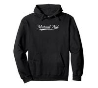 Mutual Aid Retro Varsity Lettering Vintage Graphic Art Felpa con Cappuccio