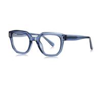 MUTYNE Montatura per occhiali con aste in metallo e cerniera a molla, montatura con rivetti retrò, UV400 (blu)