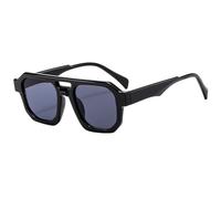 MUTYNE Occhiali da sole a doppio raggio per uomo Occhiali da sole quadrati alla moda Occhiali da guida per donna all'aperto UV400 Specchio, nero grigio, taglia unica