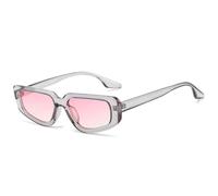 MUTYNE Occhiali da sole a forma di occhio di gatto con montatura piccola, stile hip hop, da donna e da uomo, vintage, estivi, da viaggio, all'aperto, per la guida, UV400 (grigio rosa)