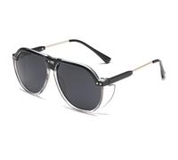 MUTYNE Occhiali da sole a specchio di colore trasparente Occhiali da sole rotondi vintage da donna Occhiali da sole da donna femminili, C1, taglia unica