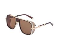 MUTYNE Occhiali da sole adatti sia per uomo che per donna, doppio ponte per esterni Steampunk Uv400 (C3)