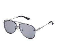 MUTYNE Occhiali da sole con doppio ponte in metallo alla moda, da donna, popolari, retrò, punk, classici, da uomo, guida, UV400 (grigio chiaro)