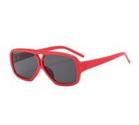 MUTYNE Occhiali da sole con montatura quadrata a doppio raggio, da donna e da uomo, vintage, alla moda, per sport all'aria aperta, occhiali da sole da guida, UV400 (rosso grigio)