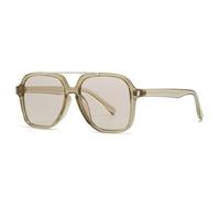 MUTYNE Occhiali da sole da donna con doppi ponti quadrati oversize alla moda, UV400, rivetti retrò da uomo (champagne champagne)