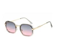 MUTYNE Occhiali da sole da donna con lenti sfumate alla moda, UV400, occhiali da sole da uomo quadrati retrò (grigio grigio rosa)