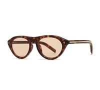 MUTYNE Occhiali da sole da donna ovali alla moda con rivetti, stile Cat Eye (arancione leopardato)