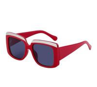 MUTYNE Occhiali da sole da donna quadrati oversize alla moda, occhiali da sole punk da uomo di lusso, occhiali da guida per esterni, UV400 (rosso grigio)