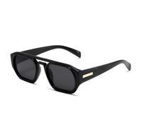 MUTYNE Occhiali da sole da donna quadrati poligonali con doppi ponti retrò, tonalità alla moda, UV400, uomo, trasparenti sfumati (grigio nero)