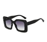 MUTYNE Occhiali da sole da donna vintage con montatura quadrata spessa, occhiali da sole da uomo alla moda con montatura grande, occhiali da guida UV400 (grigio sfumato nero)