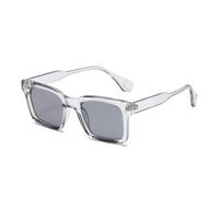 MUTYNE Occhiali da sole da uomo con rivetti quadrati alla moda, tonalità caramella, UV400, montatura di tendenza per donne con lenti trasparenti (grigio chiaro)