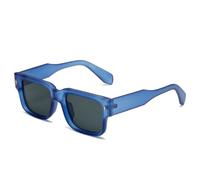 MUTYNE Occhiali da sole da uomo quadrati alla moda con rivetti, occhiali da sole UV400 retrò da donna (grigio blu opaco)