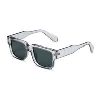 MUTYNE Occhiali da sole da uomo quadrati alla moda con rivetti, occhiali da sole UV400 retrò da donna (grigio grigio)