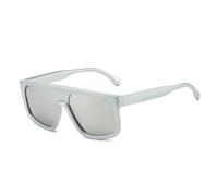 MUTYNE Occhiali da sole da uomo quadrati retrò, alla moda, con lenti a specchio sfumate trasparenti, occhiali da sole da donna Uv400 (specchio argento argento)
