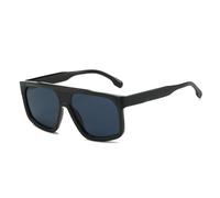 MUTYNE Occhiali da sole da uomo quadrati retrò, alla moda, con lenti a specchio sfumate trasparenti, UV400, occhiali da sole da donna (grigio nero)