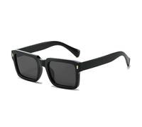 MUTYNE Occhiali da sole di lusso da donna, alla moda, quadrati, UV400, retrò, con rivetti, decorazione, tendenza, punk da uomo (nero grigio)