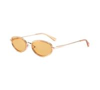 MUTYNE Occhiali da sole ovali con montatura in metallo per uomo e donna, leggeri e comodi, con naselli confortevoli, design classico e alla moda, C2, taglia unica