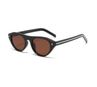 MUTYNE Occhiali da sole ovali da donna alla moda con rivetti, stile Cat Eye Candy Color (tè nero)