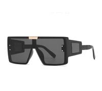 MUTYNE Occhiali da sole oversize quadrati Occhiali da sole da donna Steampunk One Piece Occhiali da sole flat top Uomo Occhiali da vista vintage con montatura grande UV400, Nero Nero, Taglia unica